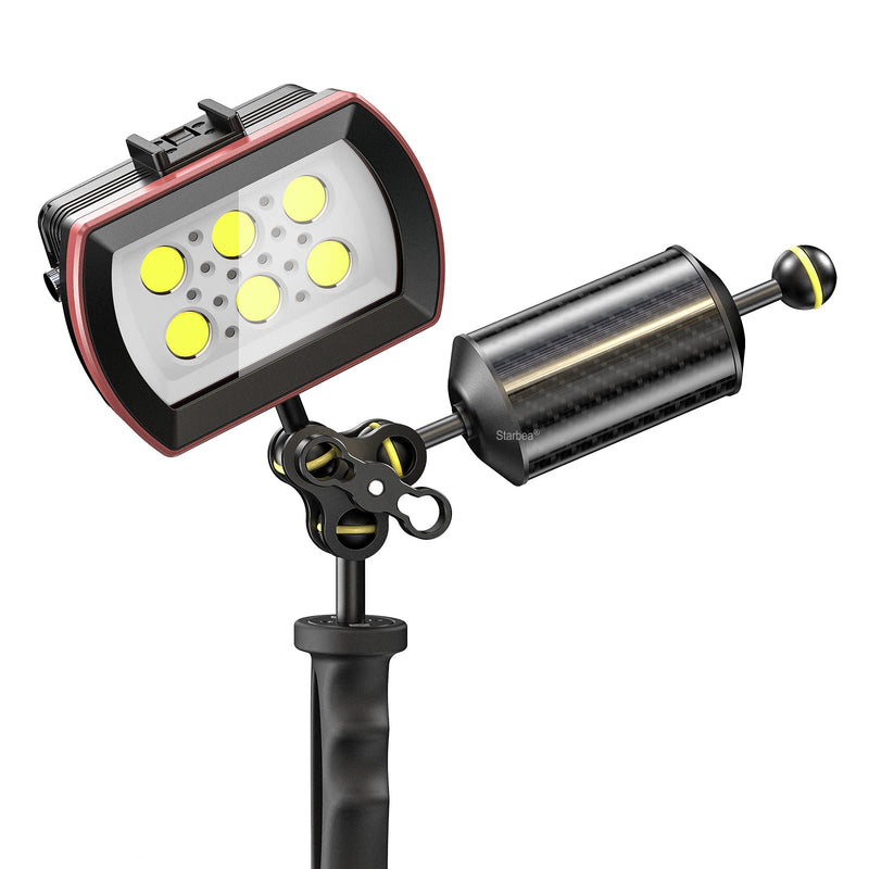 [AUSTRALIA] - Seafrogs Underwater Float Arm 1PCS Carbon Fiber Floating Dual Ball Diving Buoyancy Arm for Underwater Diving Tray Video Light/Strobe (D60mm, 7'', Buoyancy provided 240g) YR-GA-5 