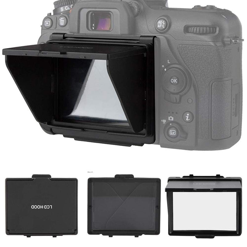 Camera Screen Sun Shade Hood,Lightweight Portable Durable LCD Hood with Folding Design,Sun Shade Protector for Nikon D7500