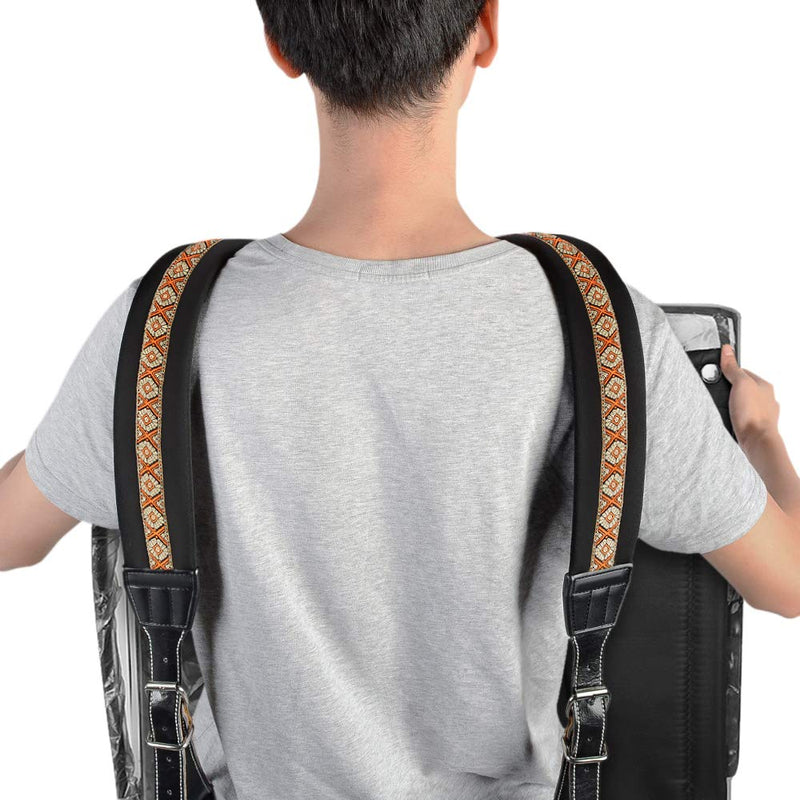 [AUSTRALIA] - Accordion Straps, Soft Padded Adjustable Accordion Genuine Leather Ends Shoulder Straps for 16-120 Bass, Set of 2 (Retro Style) Retro Style 