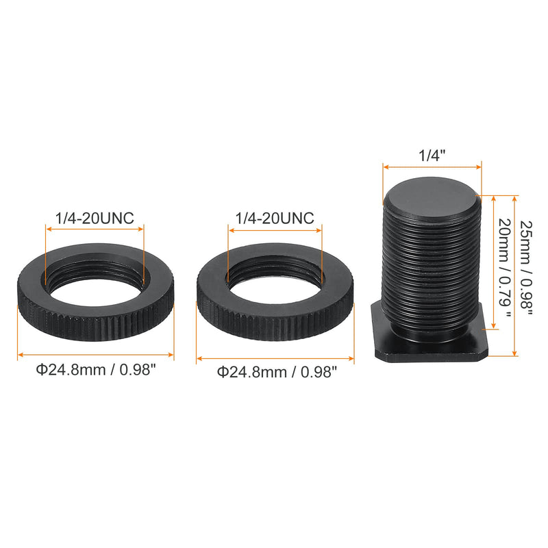 PATIKIL Male 5/8" to Female 1/4" Camera Hot Shoe Mount, Flash Cold Shoe Mount Tripod Screw Adapter for DSLR Rig, Black Male 5/8" to Female 1/4"