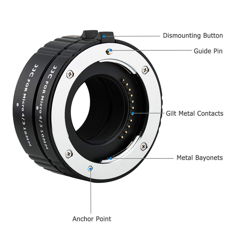 JJC Micro 4/3 Auto Focus Macro Extension Tube Set for Olympus OM-D E-M1 Mark III E-M5 E-M10 Mark III E-M1X Pen E-PL10 E-PL9 Pen-F,Panasonic Lumix G9 G7 G85 G95 GX85 GX9 GX8 GX7 GH5 GH5S GH4 and More Micro 4/3 Mount