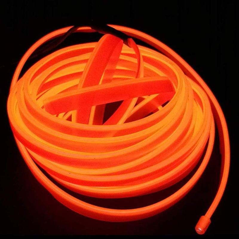 Kmruazre Neon Light, El Wire, USB Glowing Electroluminescent Wire for Xmas Party Pub Indoor Outdoor Decoration with 5mm Sewing Edge 2m/6ft(Orange)