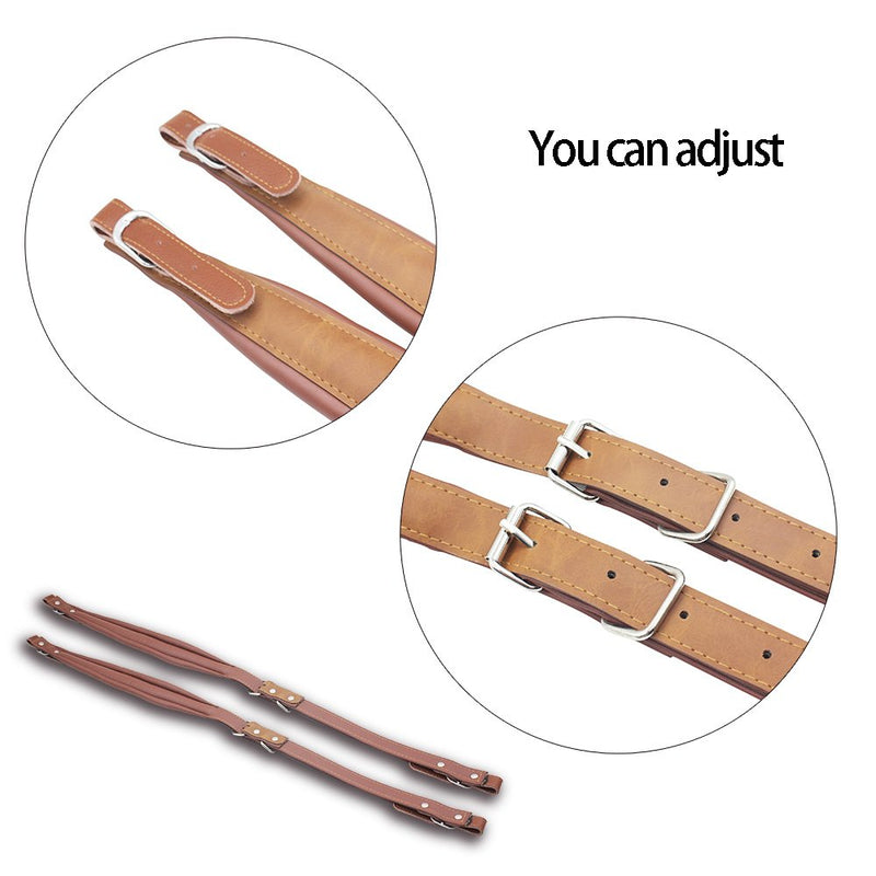 ammoon One Pair Synthetic Leather Accordion Shoulder Straps for 16-120 Bass Accordions Coffee