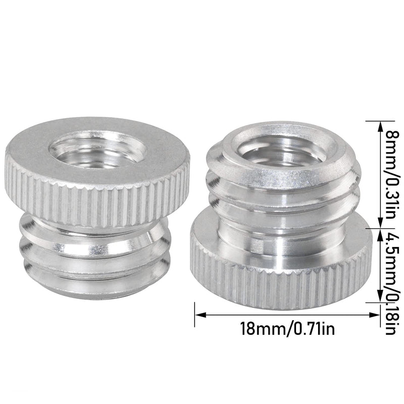LUORNG 2PCS 3/8'' Female to 5/8'' Male Threaded Screw Adapter for Microphone Stand Mount Tripod Laser Level Bosch Adapter