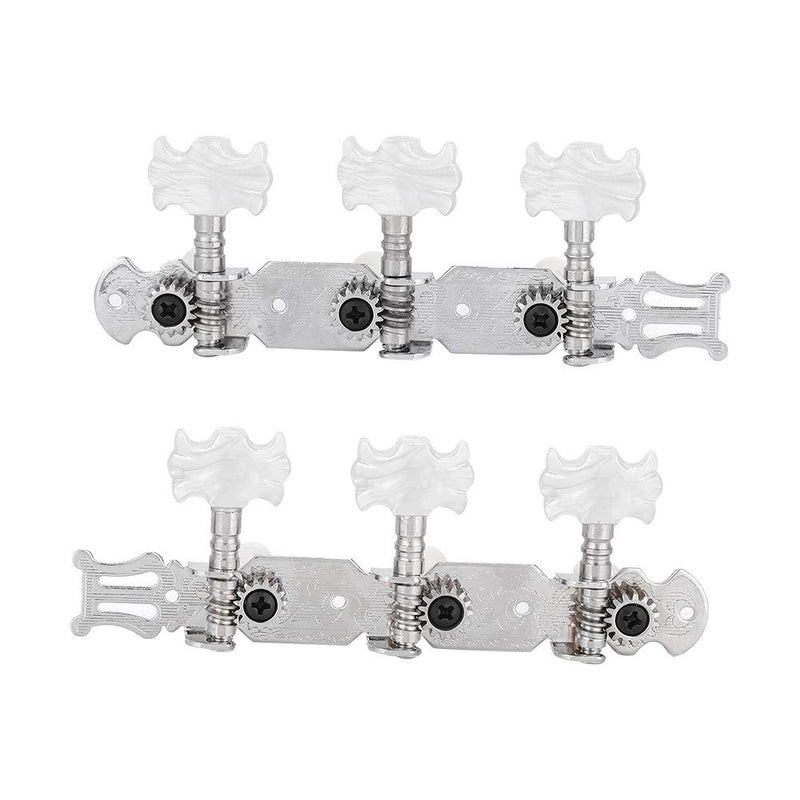 iFCOW Machine Heads, 3+3 Acrylic Classical Guitar String Tuning Peg Tuners Machine Heads Silver