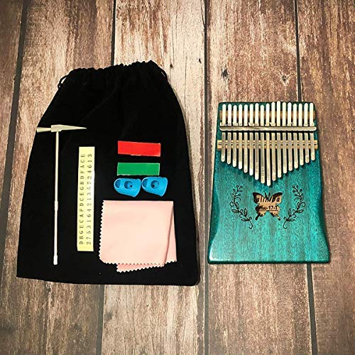 Vilihy Kalimba Mbira Thumb Piano Sanza 17 keys Solid Wood Finger Piano with Carry Bag Music Book Musical Scale Stickers Tuning Hammer Finger sleeve Musical Gift Easy to learn