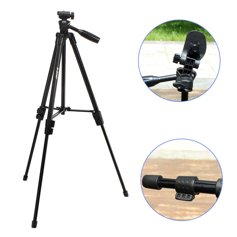 SVBONY 49 inches Travel Tripod Portable Aluminum Lightweight DSLR Cameras Video Spotting Scope Tripod for Outdoor Capturing Professional Photographs