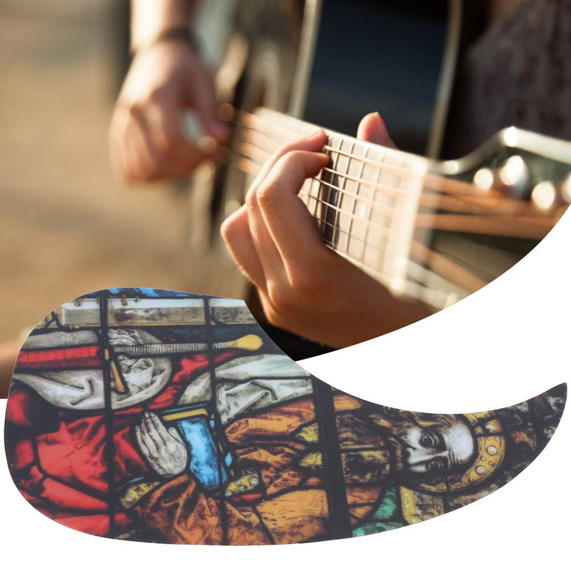 Acoustic Guitar Pickguard, PVC Self‑Adhesive Decoration Pickguard Guitar Accessories Suitable for Folk Guitars(Grandpa) Grandpa