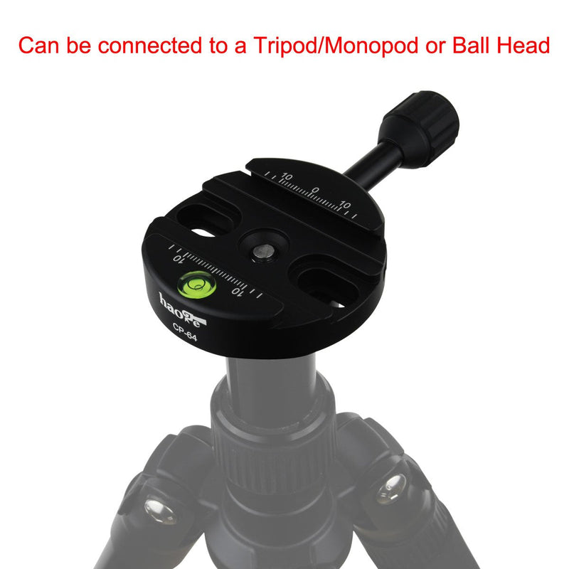 Haoge 64mm Screw Knob Clamp Adapter Mount for Quick Release QR Plate Camera Tripod Ballhead Monopod Ball Head Fit Arca Swiss