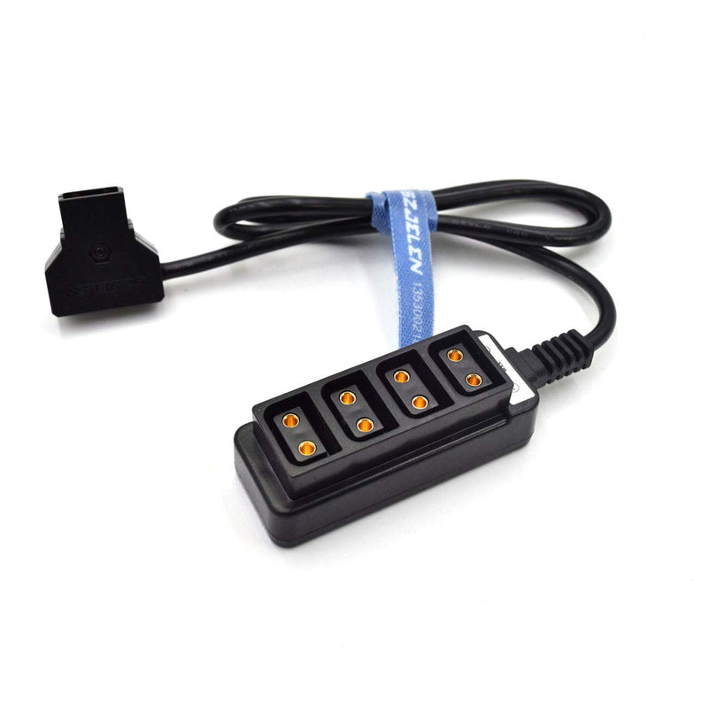 SZJELEN P tap to 4-Port D tap Female Hub Adapter Splitter Cable for Anton Bauer V-Mount Battery Ptap Splitter (Straight Cable) Straight cable
