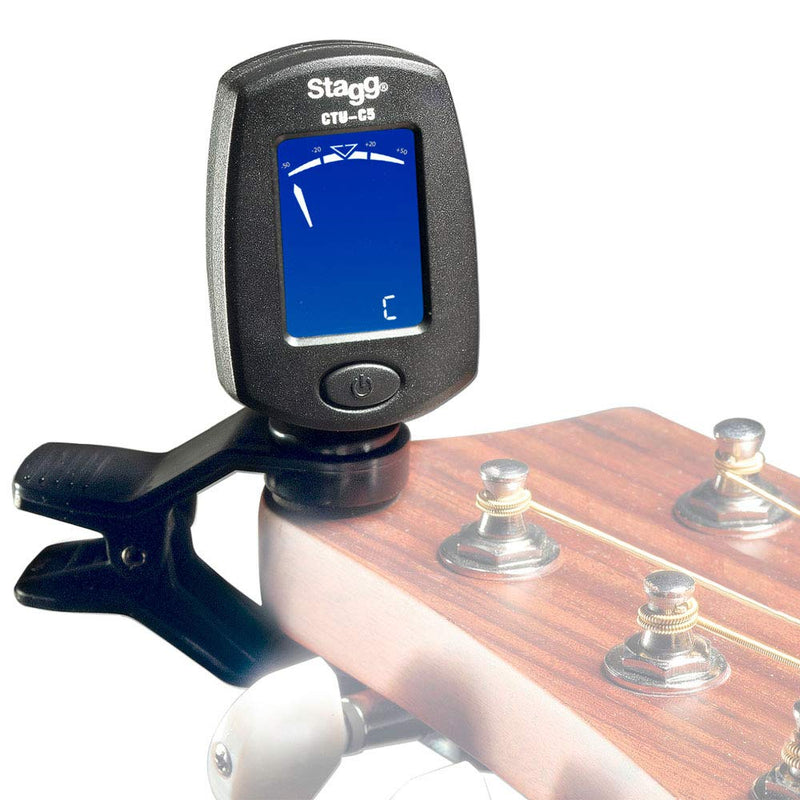 [AUSTRALIA] - Stagg CTU-C5 BK Backlit Clip-On Chromatic Tuner 