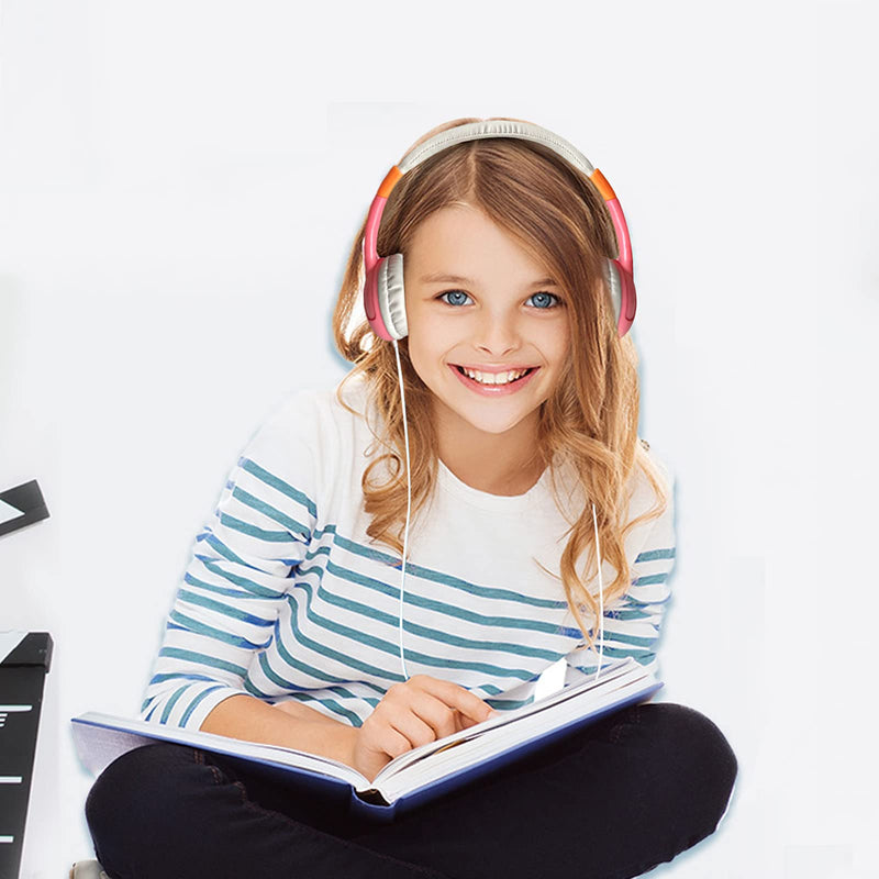 KKstorm Children Headphones for Children Wired Headphones Wired Headphones with Microphone Noise Cancelling Headphones with mic Gaming Headphones Studio Headphones KK-103 2pcck Blue Pink