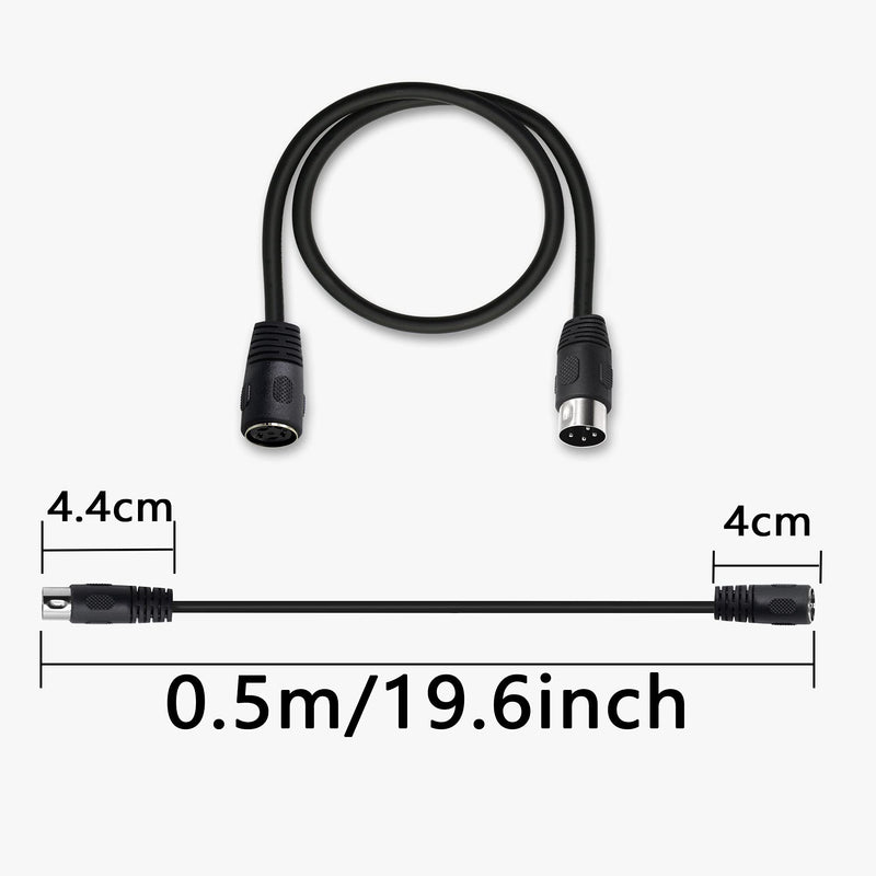 GINTOOYUN 4 PIN DIN Cable 4-PIN DIN Male to Female Audio Adapter Connector for Vintage Television Set, DVD, Monitor(0.5m)