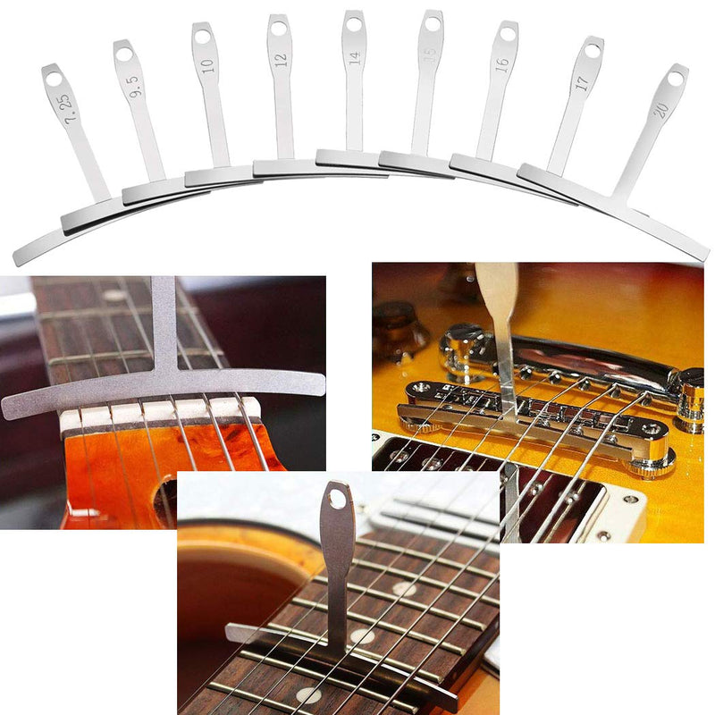 Hidear Guitar Luthier Tools Kit Including Guitar Radius Gauge String Action Ruler Gauge Blades Feeler Gauge Guitar Notched Radius Gauges for Guitar and Bass Setup