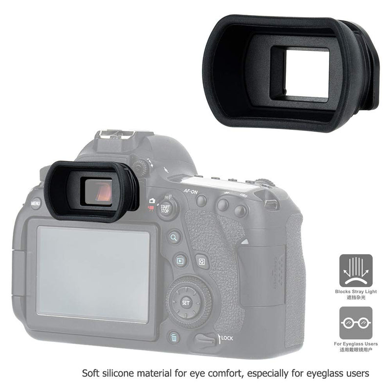 Kiwifotos Long Soft Viewfinder Eyecup Eyepiece for Canon EOS 90D 80D 70D 60D 77D 6D Mark II 5D Mark II Rebel T7 T6 T5 T100 T8i T7i T6s T6i T5i T4i T3i T2i T1i SL3 SL2 SL1 4000D 50D 40D 30D and More Canon Ef Eb Replacement