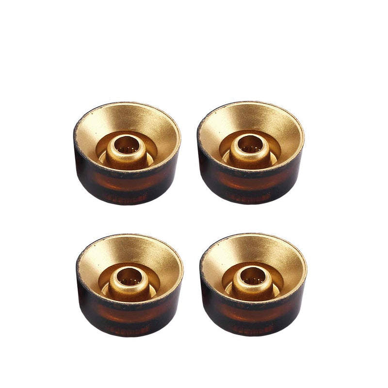 Alnicov Guitar Control Knobs Copper Color Electric Guitar Bass Top Hat Knobs Speed Volume Tone Amp Effect Pedal Control Knobs 4Pcs