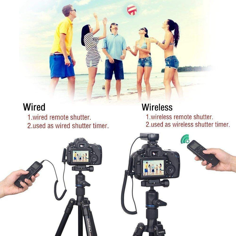 PHOLSY Wireless Timer Remote Control with Intervalometer HDR Compatible with Canon EOS R RP R6 R5 90D 250D 850D 5D 6D-II 7D 7D-II 10D; for Olympus EM1X EM1-II EM5-III; for Fuji GFX100 XT3 XT4 XT30 Compatible with Canon / Fuji / Olympus