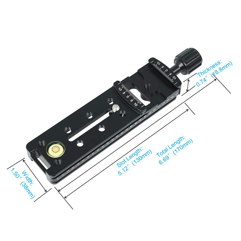 SIOTI Multi-Function 140mm Quick Release Plate, Arca-Swiss Style Long Quick Release Plate Mount, Compatible Fusion Long Lens Plate (140mm Silde QR Plate) 140mm Silde QR Plate