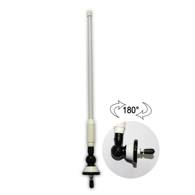 Herdio Waterproof Marine Antenna Rubber Duck Dipole Flexible Mast FM AM Antenna for Boat Radio Car ATV UTV RZR SPA White