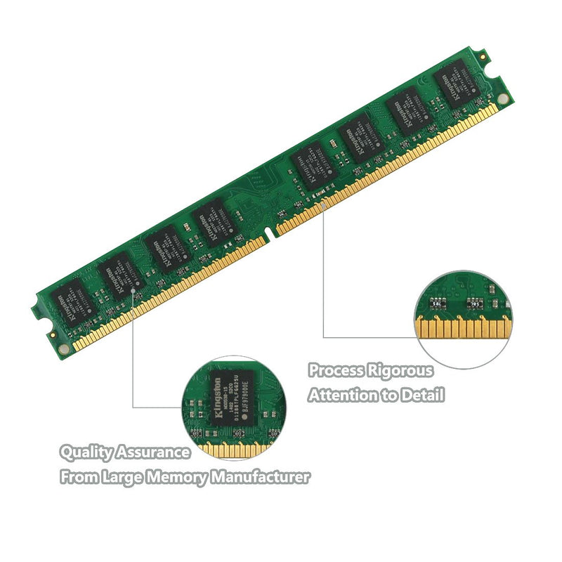 DUOMEIQI 8GB Kit (4 X 2GB) 2RX8 DDR2 667MHz DIMM PC2-5300 PC2-5400 PC2-5300U CL5 1.8v 240 Pin 5300U Non-ECC Unbuffered Desktop Memory RAM Module Compatible with Intel AMD System PC2 5300 PC2 5300U (4x2GB)