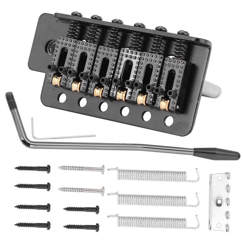 Guitar Tremolo Bridge, Tremolo System with Roller Single Locking Vibrato Bridge Tailpiece for ST Guitar (Black)