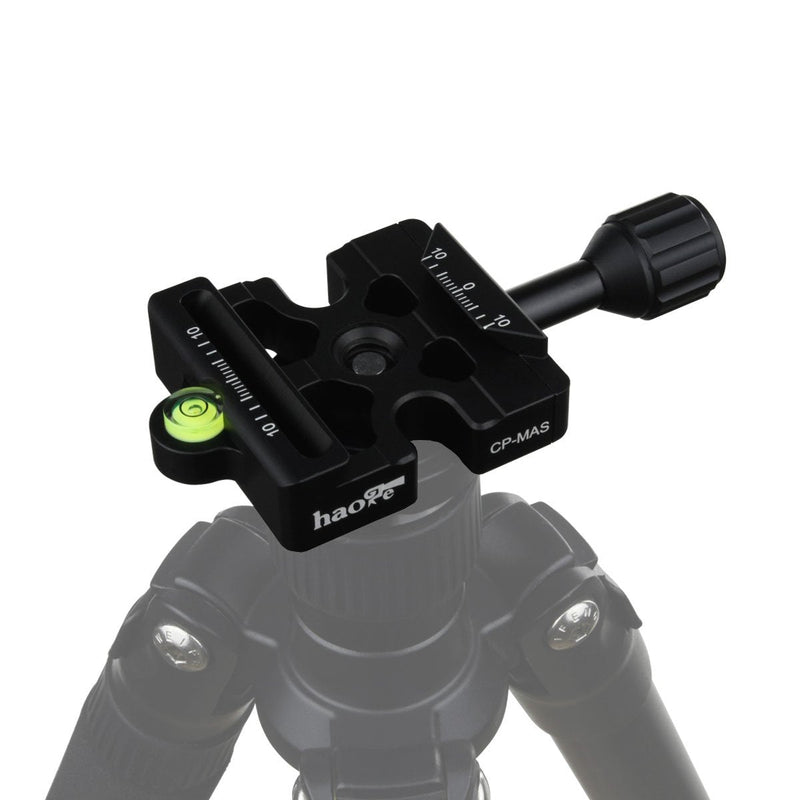 Haoge CP-MAS Screw Knob Clamp Adapter Mount for Quick Release QR Plate Camera Tripod Ballhead Monopod Ball Head Fit Arca Swiss and Manfrotto 200PL-14 RC2 Plate