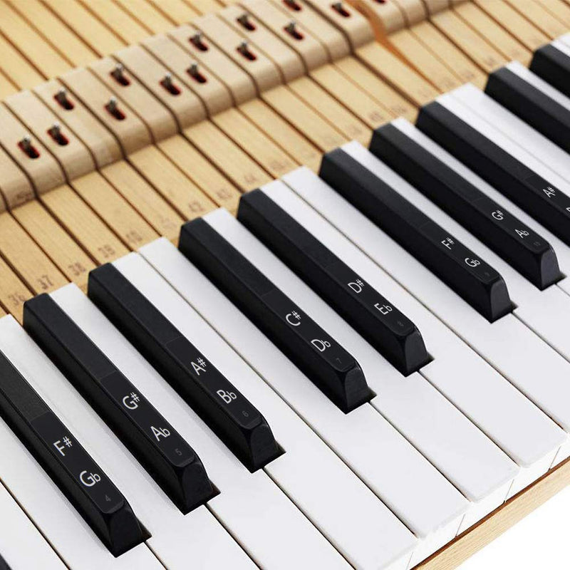 BUZIFU Piano Sticker Labels of Piano and Electronic Keyboards of 37/49/54/61/88 Keys, 52 Keys White and 36 Black, Transparent and Removable, Suitable for All Brands, Casio, Yamaha, Roland