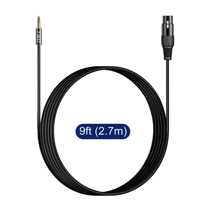 J&D XLR to 3.5mm Microphone Cable, PVC Shelled XLR Female to 3.5mm 1/8 inch TRS Male Balanced Cable XLR to TRS 1/8 inch Adapter for DSLR Camera Smartphone Laptop, Computer Recording Device, 2.7 Meter 2.7 Meter