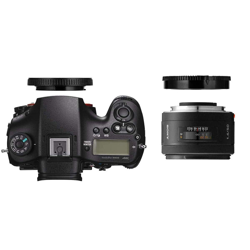 WH1916 Camera Body Cover & Rear Lens Cap for Alpha A-Mount/Minolta AF Mount kit Sony A99 A99II A77 A77II A55 A57 A58 A33 A35 A37 A900 A850 A700 [2+2 Pack]
