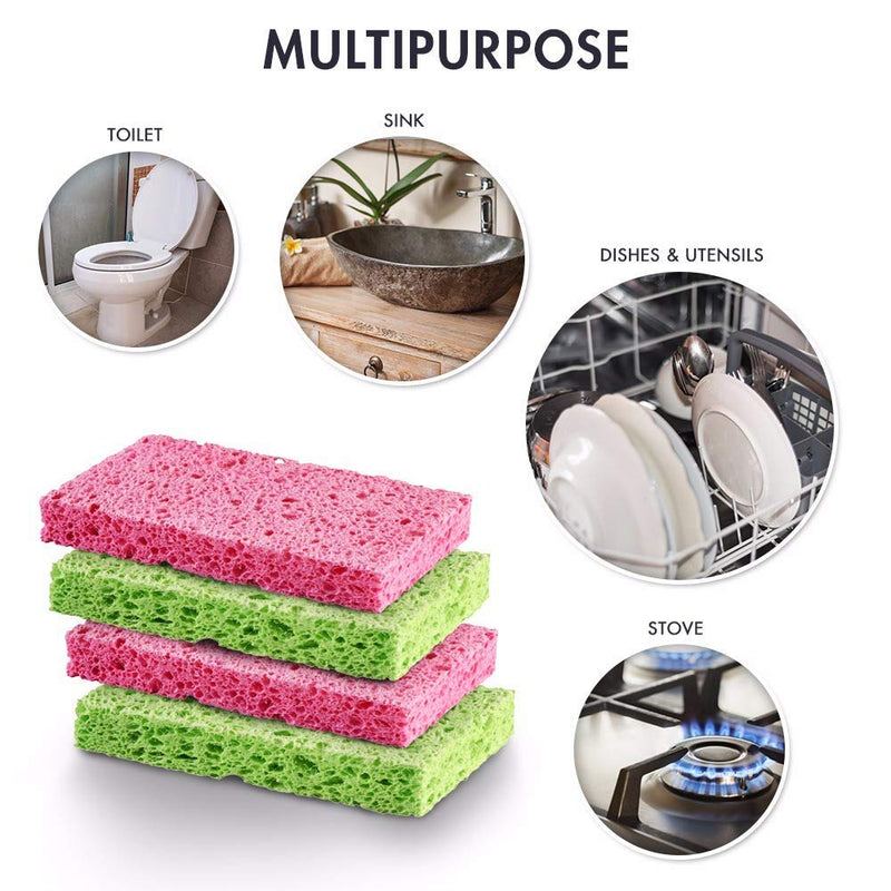 Cleaning Scrub Sponge by SCRUBIT - Kitchen Dish Sponges for Dishes, Pots Pans & More - 24 Pack - Colors May Vary-