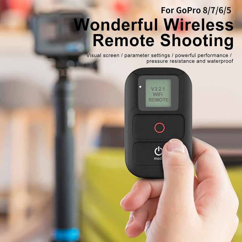 [AUSTRALIA] - Smart Remote Control, TELESIN Waterproof Wireless Remote Controller with LCD Display for GoPro Hero 8 Hero 7 Hero 6 Hero 5 Black, Session 4/5 Go Pro Accessories 