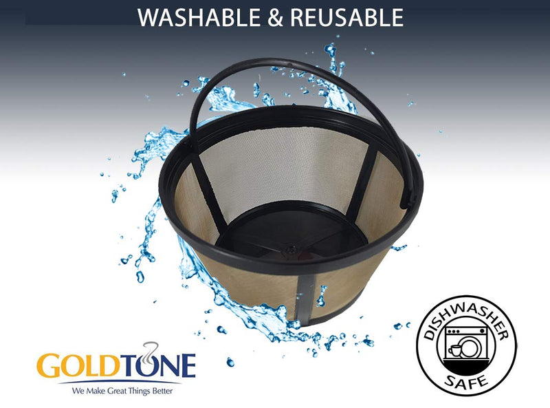 GoldTone Reusable 8-12 Cup Basket Filter fits Black & Decker Coffee Machines and Brewers. Replaces your Black+Decker Reusable Coffee Filter and Permanent Black & Decker Coffee Basket Filter (1 PACK) 1 PACK