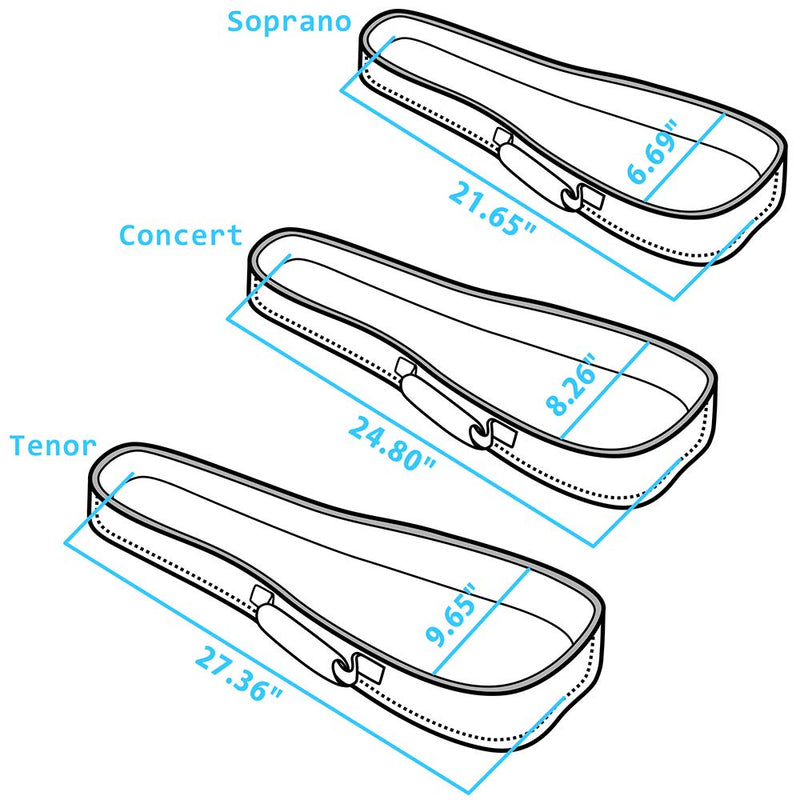 CLOUDMUSIC Ukulele Case Backpack Straps Bag For Soprano Concert 21 23 inch (Monstera,Concert) Monstera
