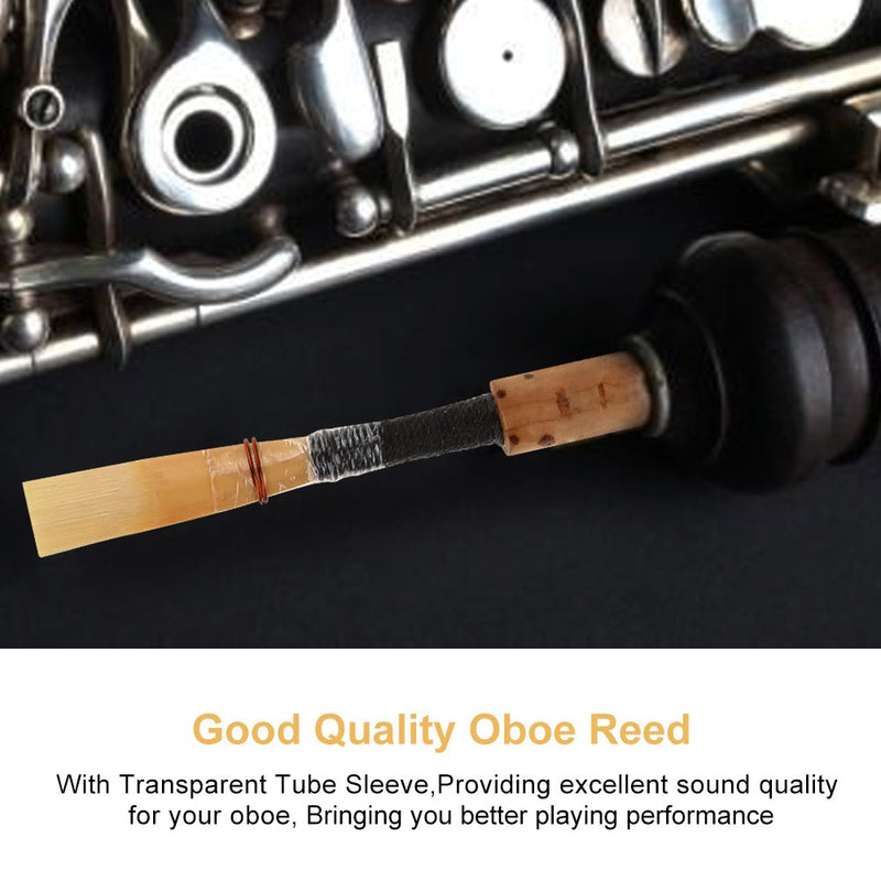 5Pcs Oboe Reeds, Medium Soft Handmade Oboe Reeds with Transparent Tube Sleeve Woodwind Instrument Accessories