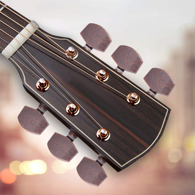 Dilwe Guitar Tuning Pegs, 3L 3R Locking Tuners Machine Heads Tuners Tuning Button Accessories for Acoustic Electric Guitar