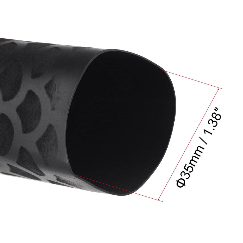 uxcell Heat Shrink Wrap Tubing Sleeve for Fishing Rod Grips Handle, 56mm Flat 3.3ft 2:1 Ratio Black