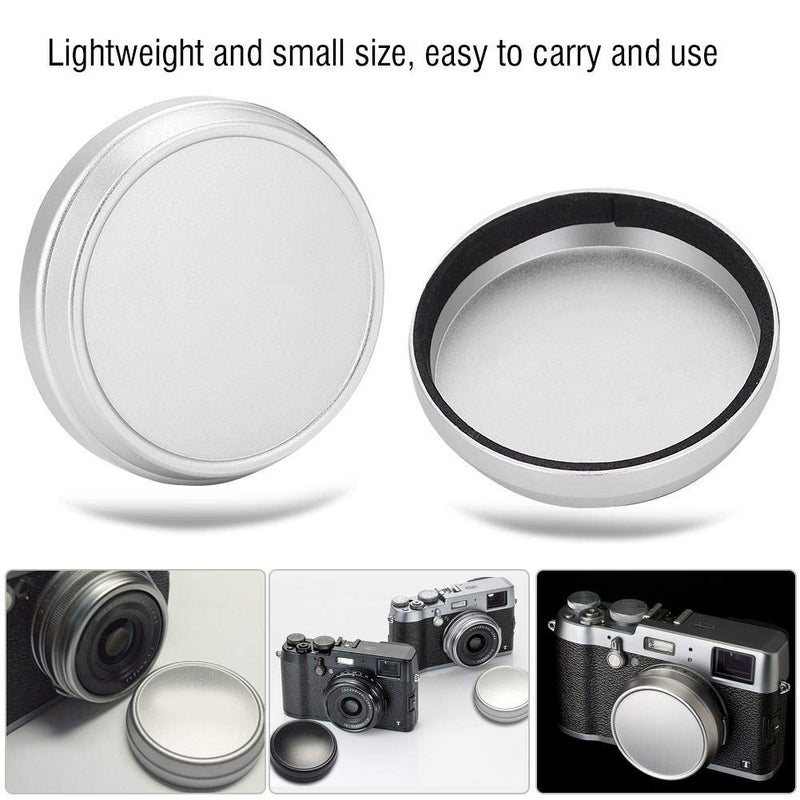 Zopsc Professional Lens Metal Front Cap Portable Universal Single Lens Cover for Fujifilm X100 X100S X100T Photography Accessory(Sliver) Sliver