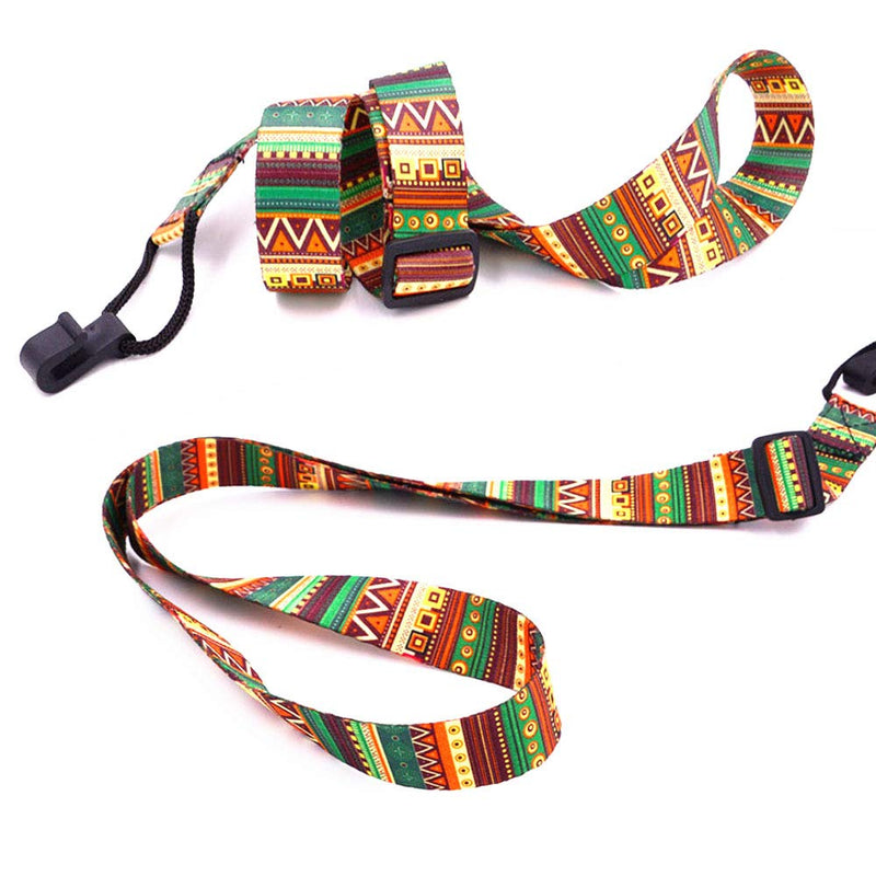 Liyafy Adjustable Woven Ukulele Strap with J Hook Retro Ethnic Printed Style Neck Belt Fit Most Size Ukulele 4Pcs