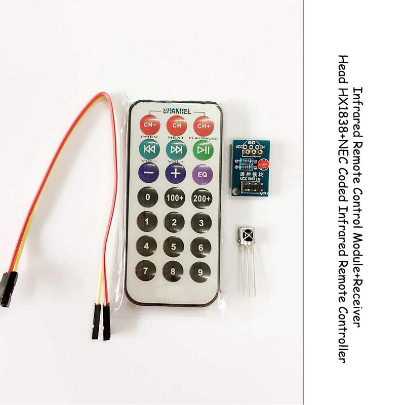 KOOBOOK 2Sets HX1838 NEC Infrared IR Wireless Remote Control Sensor Module IR Receiver Module DIY Kit for arduino