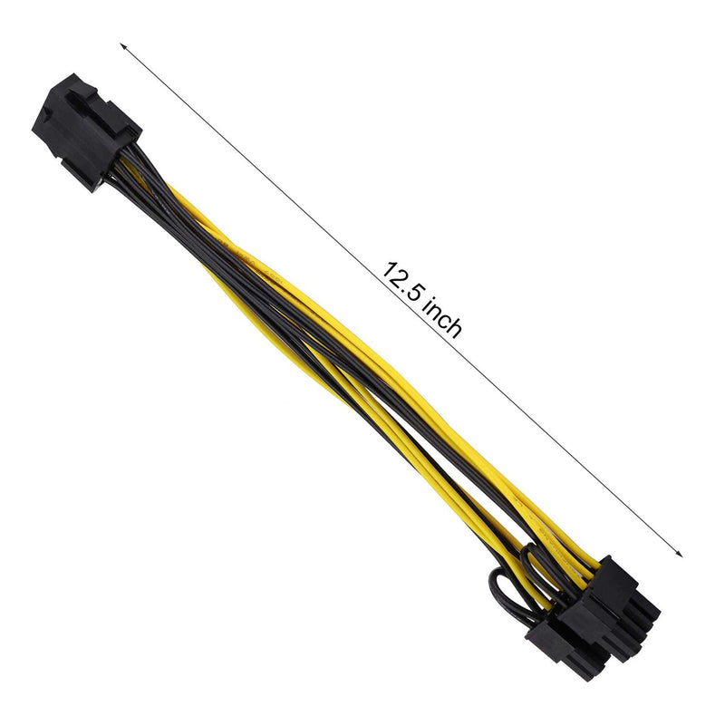 [AUSTRALIA] - Amangny PCIe 8 Pin Female to Dual 8 Pin (6+2) Male PCI Express Adapter Power Cable PCIE Y - Splitter Cable 12.5 Inches (6 Pack) 6 Pack 