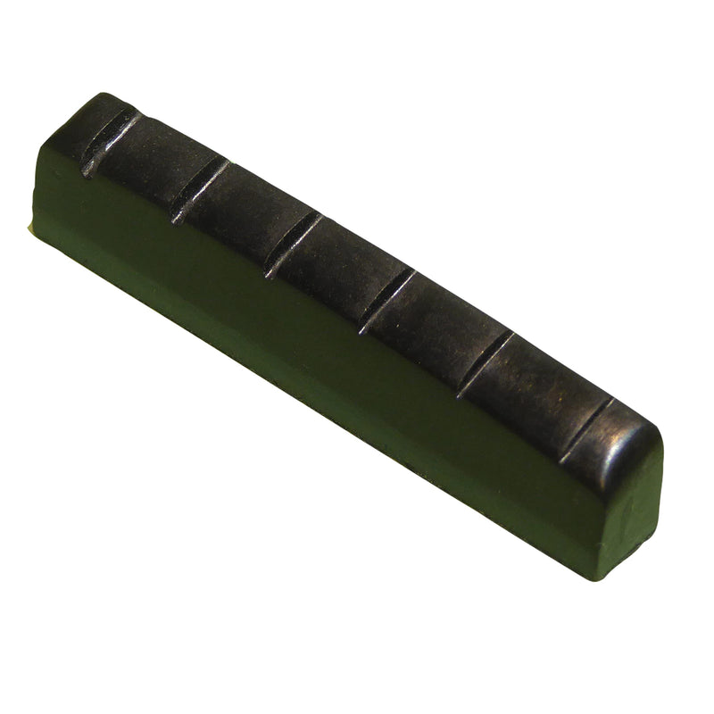 Black guitar nut acoustic or electric 43mm x 6mm x 8.3mm high quality resin material.