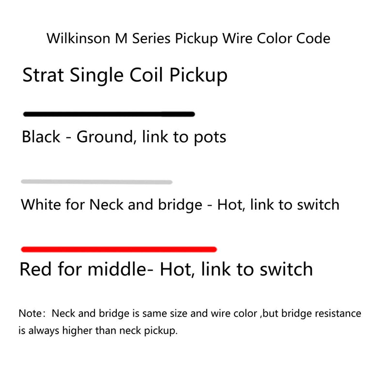 Wilkinson LOW GAUSS Vintage Tone Ceramic Single Coil Pickups Set for Strat Style Guitar, Black Set Black
