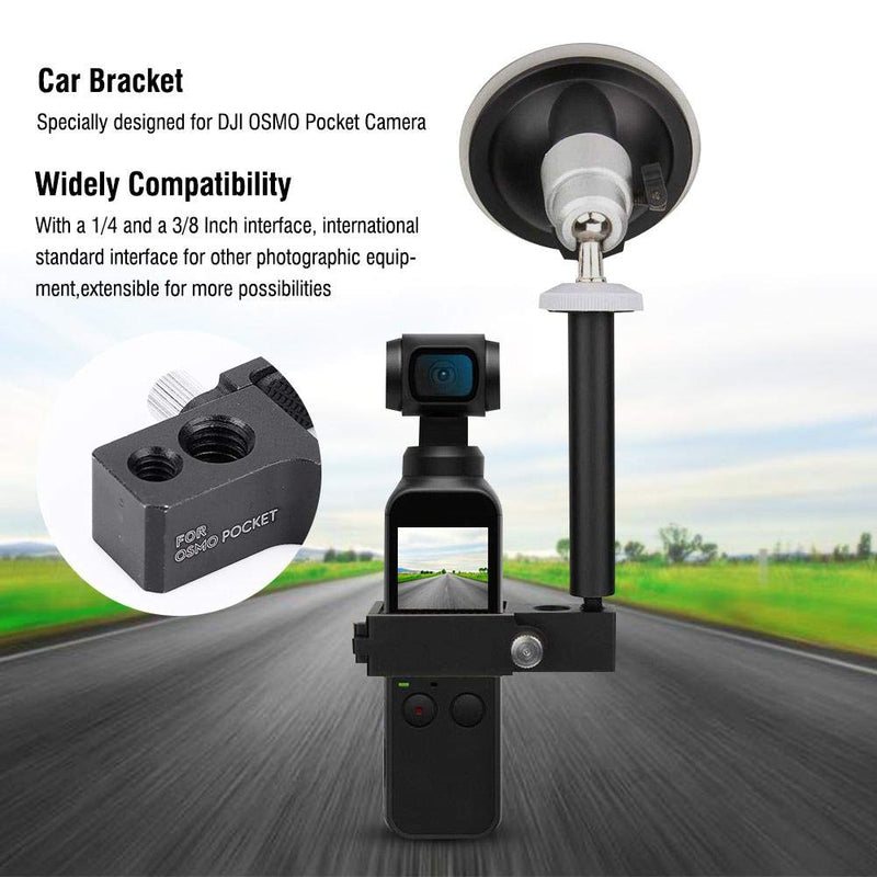 Camera Car Bracket3/8 1/4 Car Holder Windshield Mount Bracket Stand+Suction Cup Set for DJI OSMO Pocket Camera