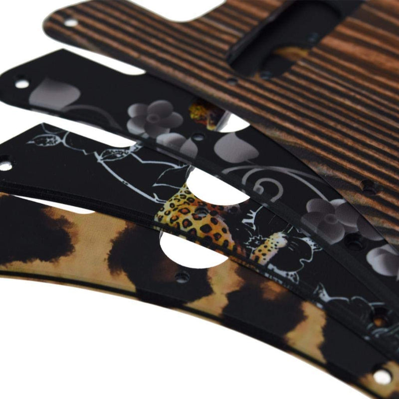 Dopro 11 Hole Strat Style Guitar 3D Printed Plastic Pickguard Bridge Reversed with Screws For Fender Jimi Hendrix Stratocaster Flower Pattern