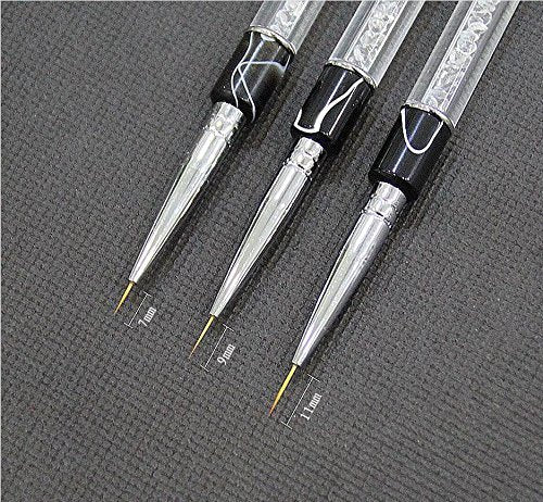 Grandey Professional Nail Brushes Beauty Nail Art Tool Small Sable Hair Brush Painting Sculpture Pen (9MM)