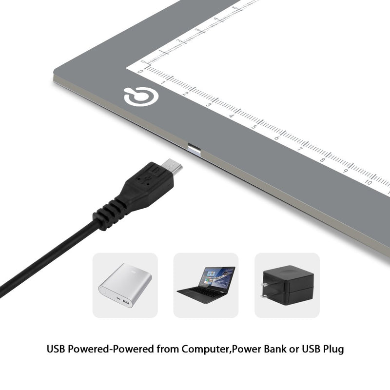 A4 Silver LED Trace Light Pad NXENTC Light Table USB Power LED Tracing Light Board for Artists,Drawing, Sketching, Animation