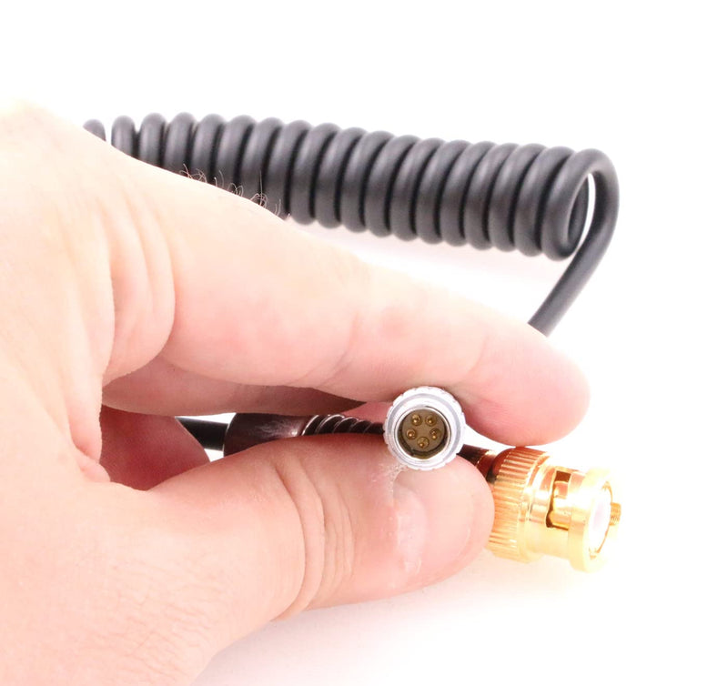 ZBLZGP Timecode Sync Cable| BNC to 5 Pin SMPTE Timecode Cable for ARRI Alexa Mini/XT Camera| Sound Devices ZAXCOM coiled cable