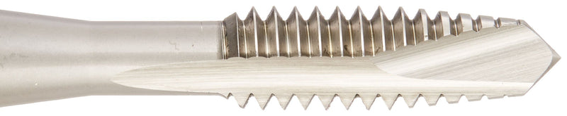 YG-1 K9 Series Vanadium Alloy HSS Spiral Pointed Tap, Uncoated (Bright) Finish, Round Shank with Square End, Plug Chamfer, 6-32 Thread Size, H3 Tolerance