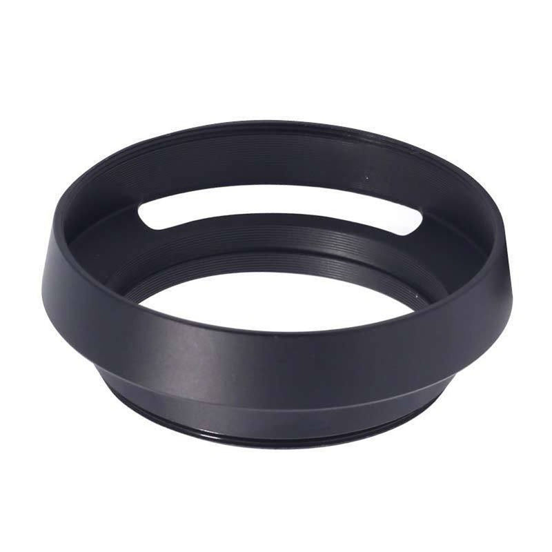 55mm Vented Curved Metal Lens Hood Compatible Fuji/Sony/Canon/Leica, zhongyi 35mm f/0.95 - Black Color