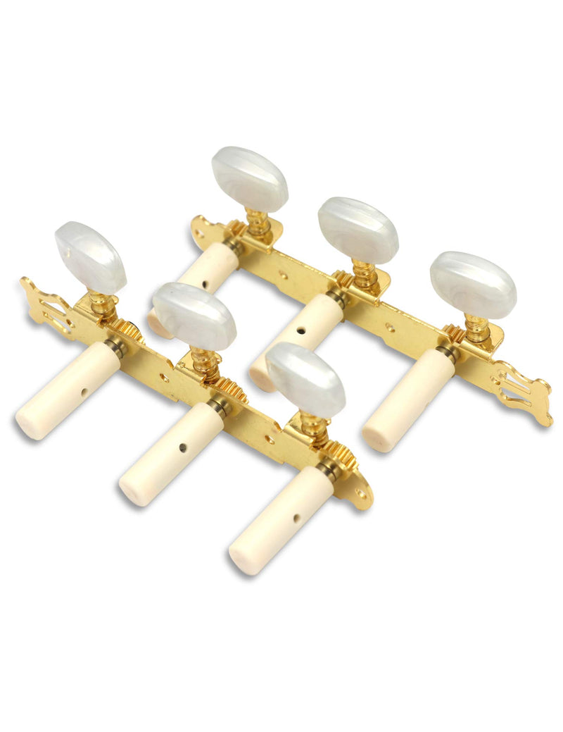 Metallor Guitar Tuning Pegs Gold Plated Machine Heads Tuning Keys Tuners Single Hole for Classical Guitar 3 on a Plank 3L 3R. G304